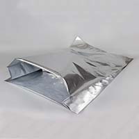 metalized foil mylar in an indsutrial sized side gusset bag with valve for coffee storage